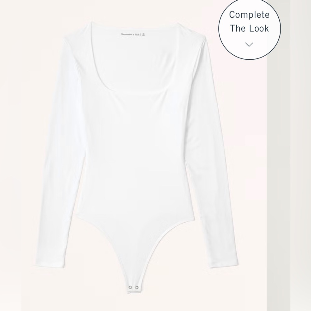 A&F Soft Matte Seamless Long-Sleeve Squareneck Bodysuit